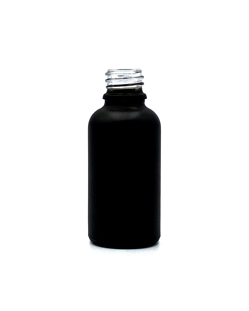 15ml (.5oz) Matte Black Glass Boston Round Dropper Bottle