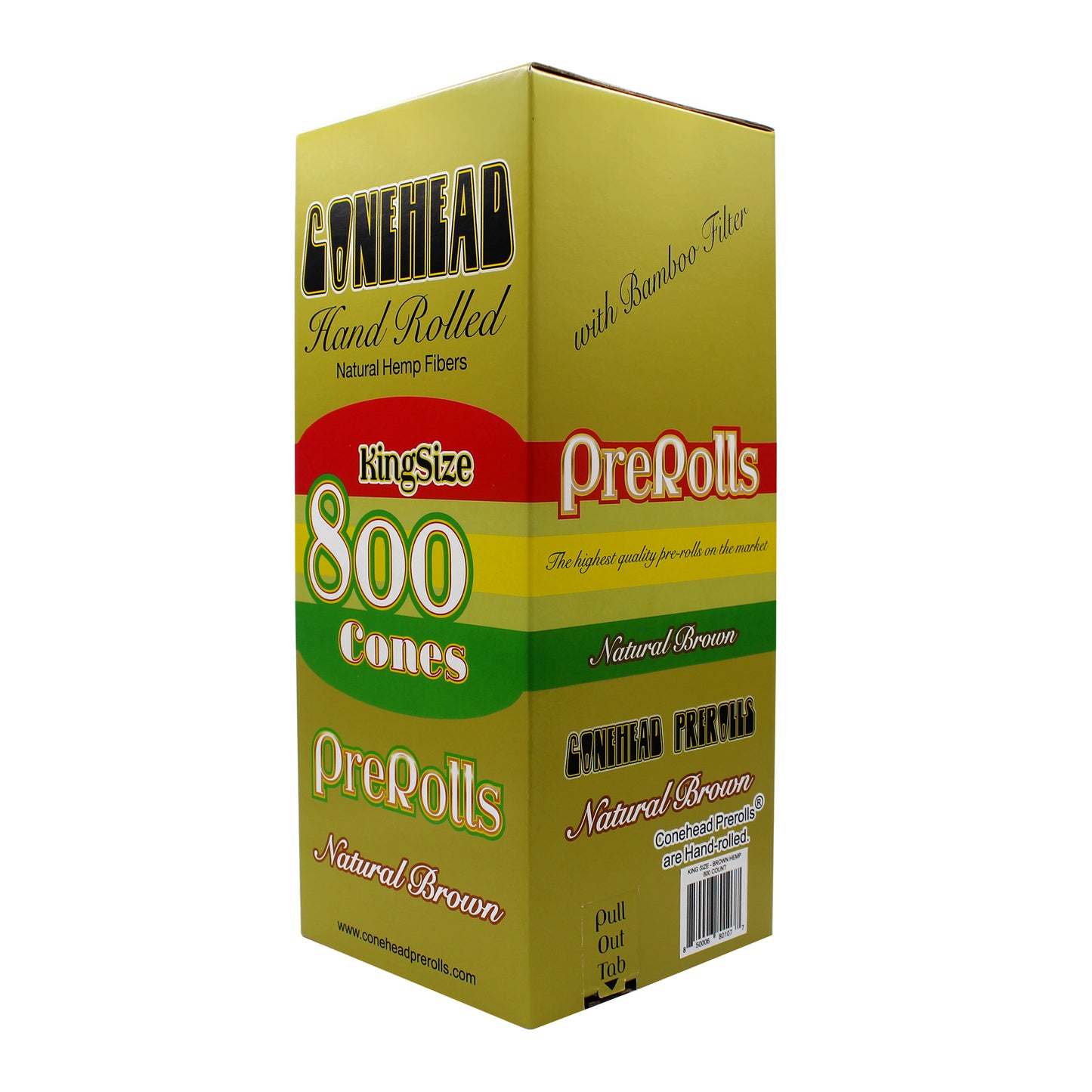 ConeHead Natural Brown King Size Hand Rolled Premium Hemp Cones with Bamboo Filters