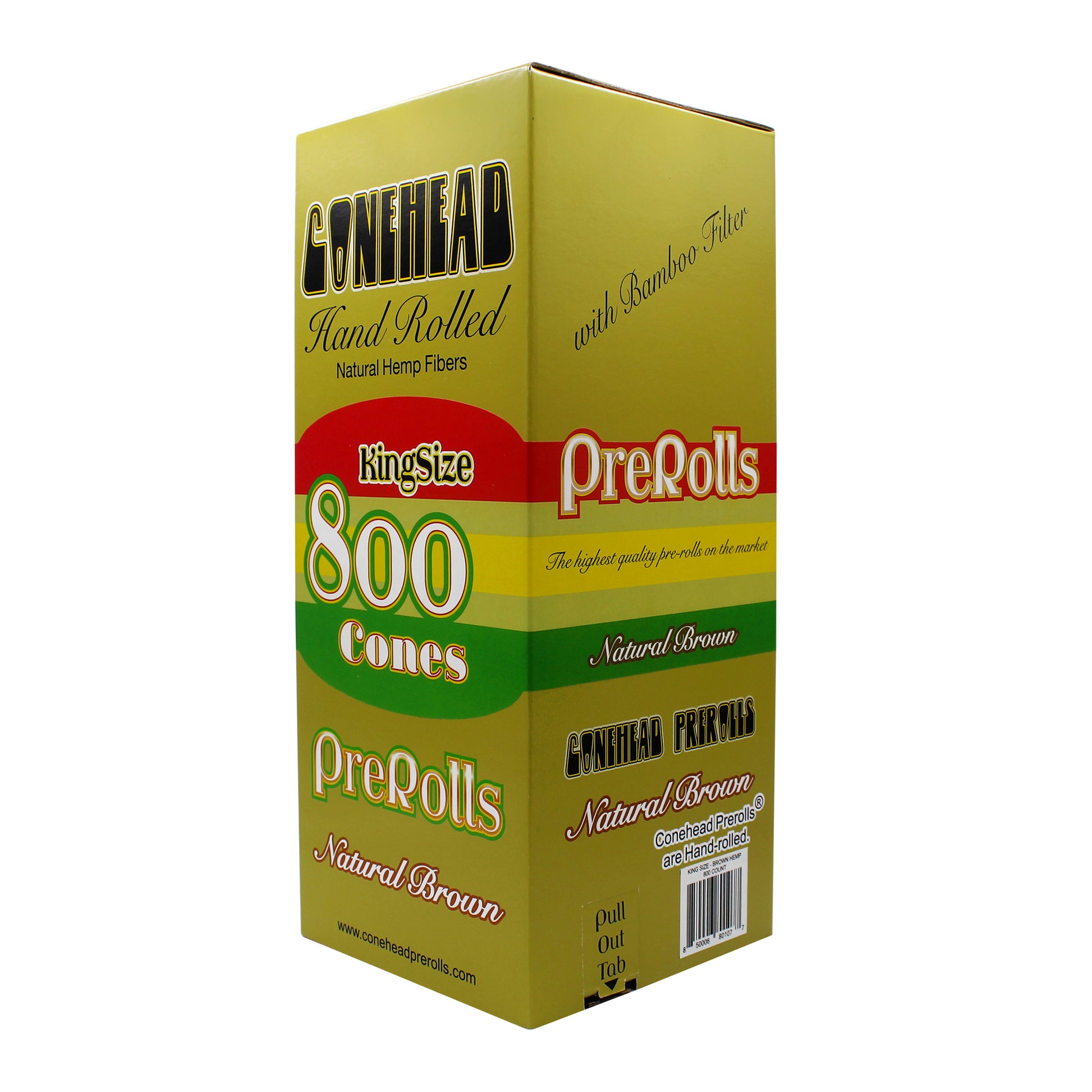 ConeHead Natural Brown King Size Hand Rolled Premium Hemp Cones with Bamboo Filters