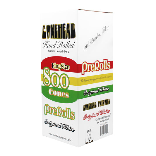 ConeHead Original White King Size Hand Rolled Premium Hemp Cones with Bamboo Filters