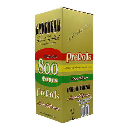 ConeHead Natural Brown 98 Specials Size Hand Rolled Premium Hemp Cones with Bamboo Filters