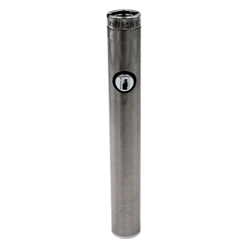 Silver Adjustable Voltage 510 Vape Cartridge Battery with Button and USB Charger