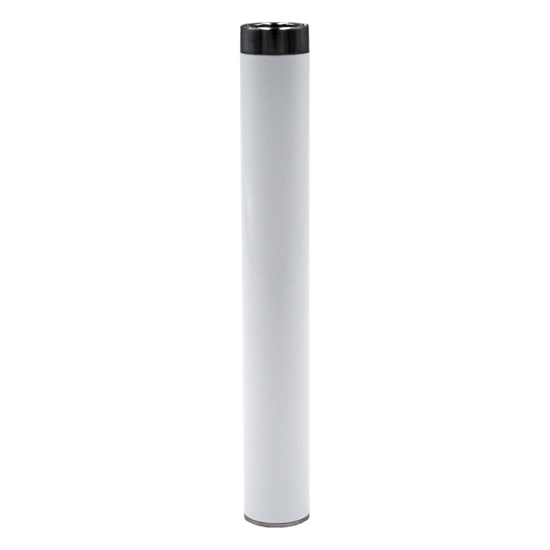 White Adjustable Voltage 510 Vape Cartridge Battery with Button and USB Charger