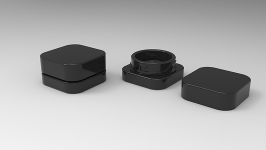 Qube 9ml Black Glass Concentrate Jar