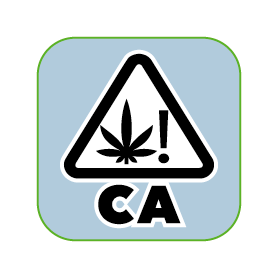 California THC Warning Label Sticker for Marijuana Dispensaries