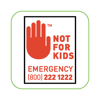 Washington "Not Safe for Kids" THC Warning Label Sticker for Marijuana Dispensaries