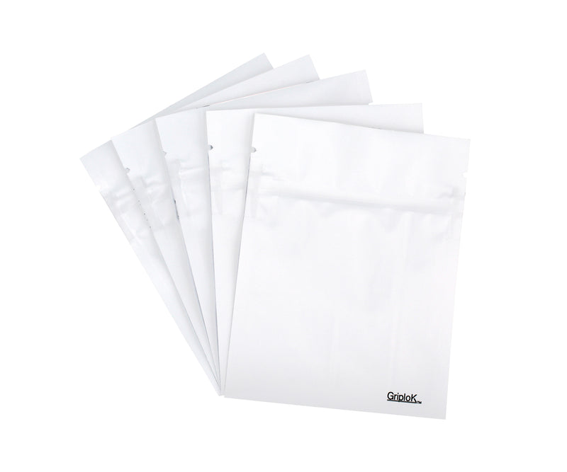 1g Matte White/Clear Bags - 2000 Count | 3.5"x4.5" - Child Resistant