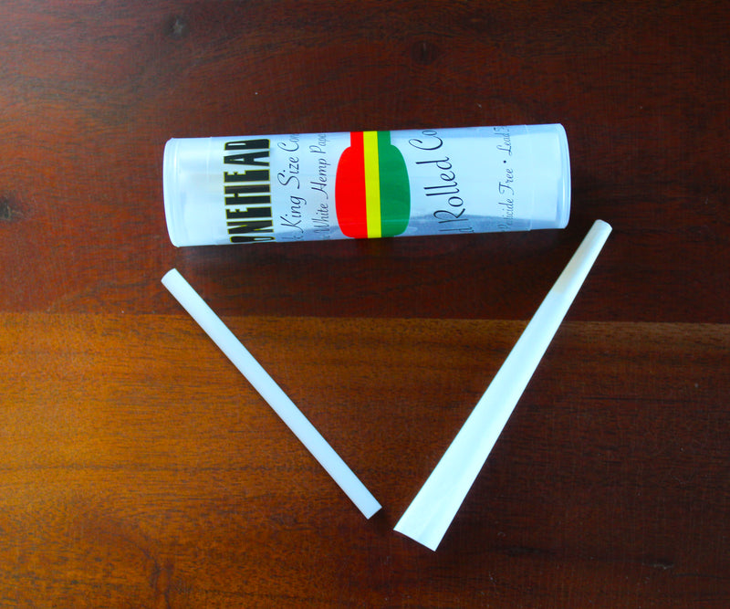 ConeHead Original White King Size Hand Rolled Premium Hemp Cones with Bamboo Filters (with 114W Five-Pack Tube)