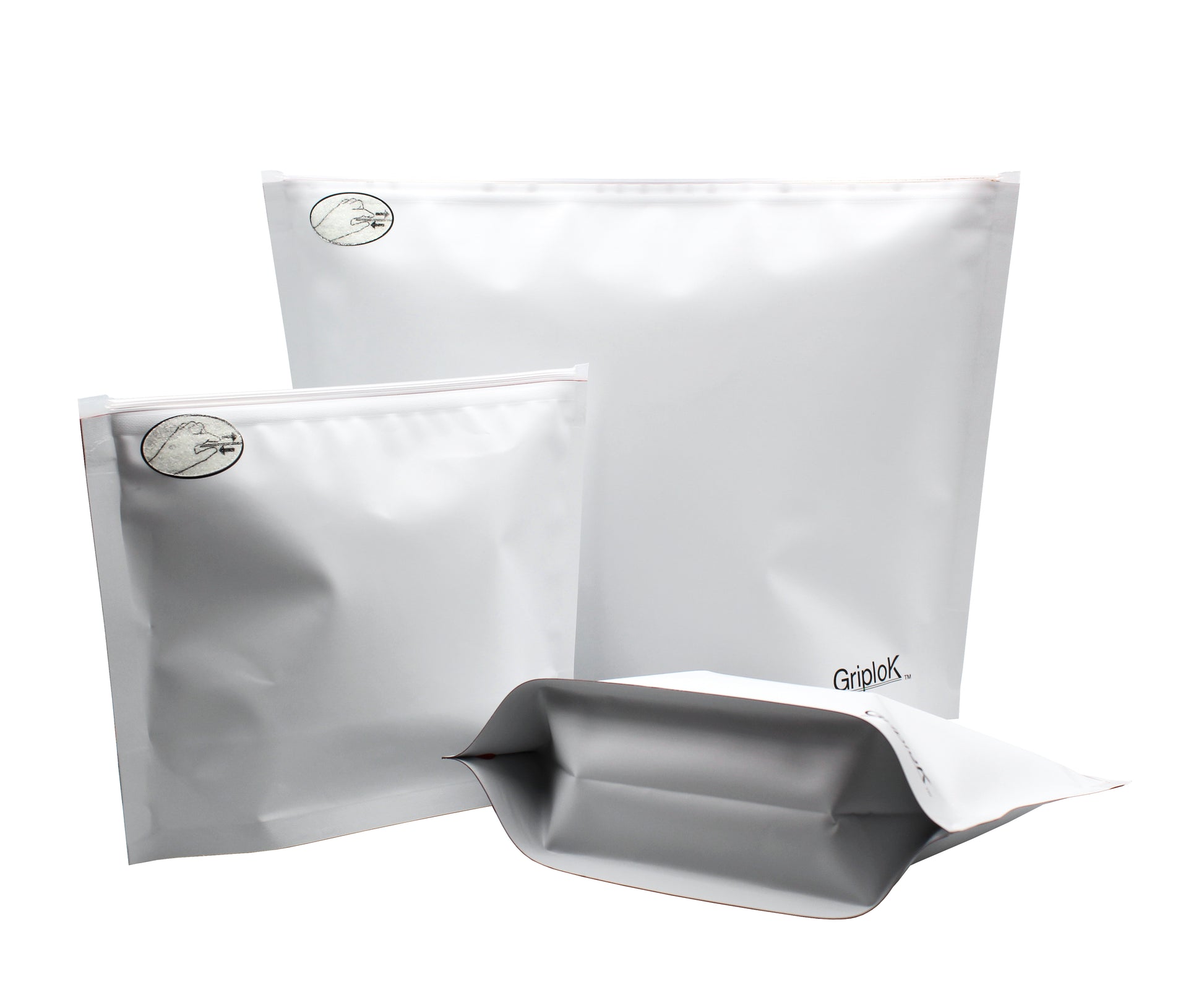 12x9 & 8x6 Opaque White/Red Child-Resistant GriploK Exit Bag Group