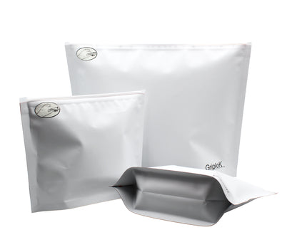 12x9 & 8x6 Opaque White/Red Child-Resistant GriploK Exit Bag Group
