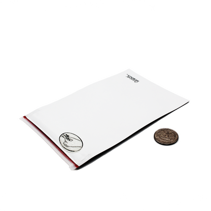 3.5g Matte White/Cherry Mylar Bags - 1300 Count ($0.29/Unit) | 4"x6" - Child Resistant